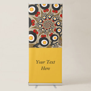 Brunch Fractal Art Funny Food, Tomatoes, Eggs Text Retractable Banner