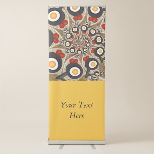 Brunch Fractal Art Funny Food Tomatoes Eggs Text Retractable Banner