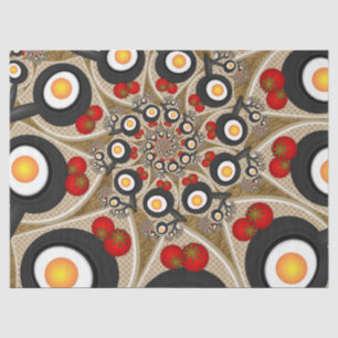 Brunch Fractal Art Funny Food, Tomatoes, Eggs Tissue Paper