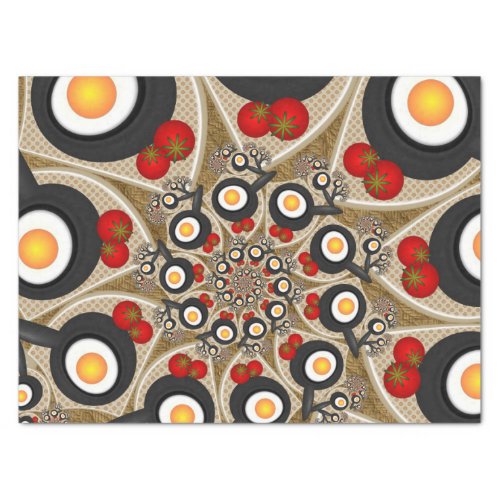 Brunch Fractal Art Funny Food Tomatoes Eggs Tissue Paper