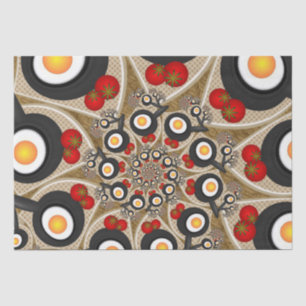 Brunch Fractal Art Funny Food, Tomatoes, Eggs Tissue Paper