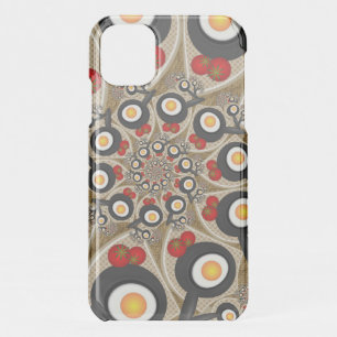 Brunch Fractal Art Funny Food, Tomatoes, Eggs iPhone 11 Case