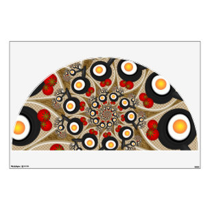 Brunch Fractal Art Funny Food, Tomatoes, Eggs Wall Decal