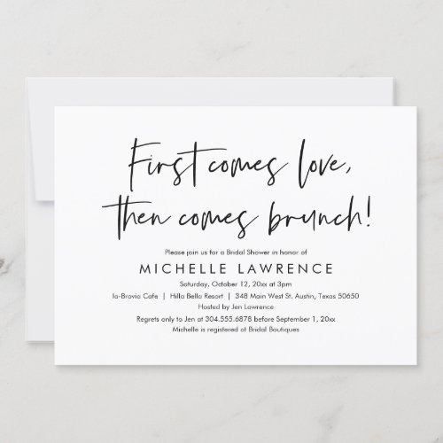 Brunch Friends Love Casual Bridal Shower Invitation