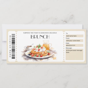 Brunch Gift Voucher, Brunch Gift Certificate Invitation
