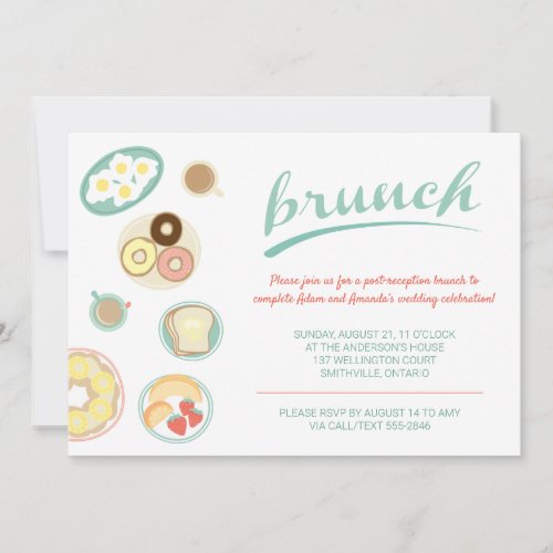 Brunch Invitation wedding party and family