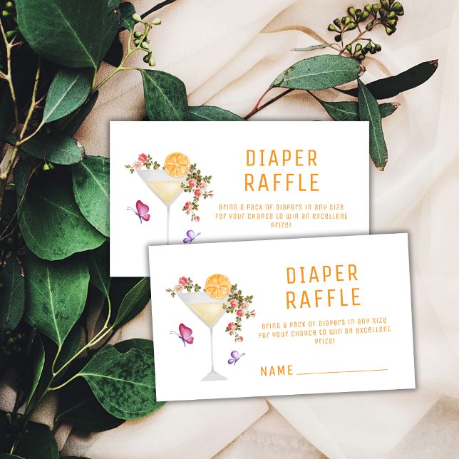 Brunch Spring Champagne Diaper Raffle Baby Shower  Enclosure Card (Brunch Spring Champagne Diaper Raffle Baby Shower Enclosure Card)
