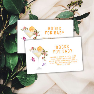 Brunch Spring Floral Champagne Books Baby Shower Enclosure Card