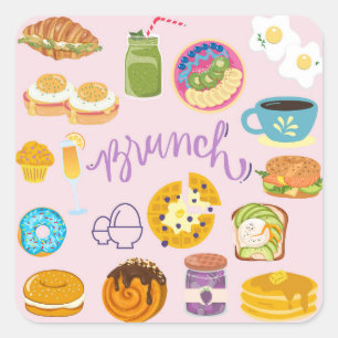 Brunch Squad Square Sticker