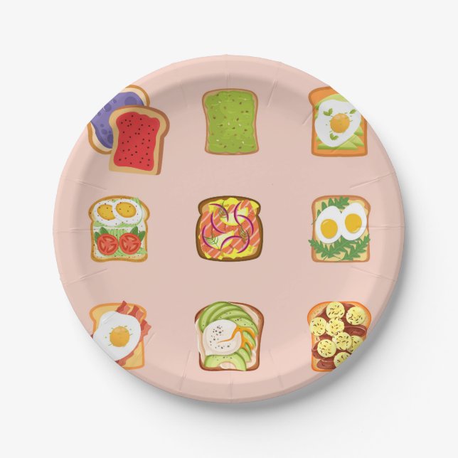Brunch Toast Paper Plates (Front)