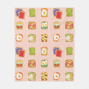 Brunch Toast Pattern Fleece Blanket