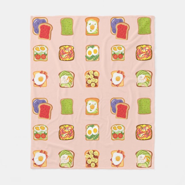 Brunch Toast Pattern Fleece Blanket (Front)