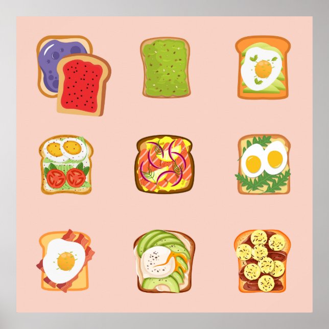 Brunch Toast Pattern Poster (Front)
