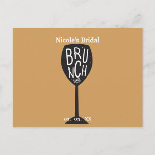 BRUNCH Wine Glass ANY COLOR & EVENT Trendy Chic Postcard