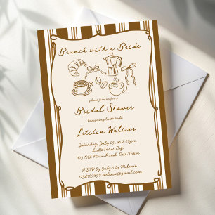 Brunch with bride retro coffee bridal shower invitation