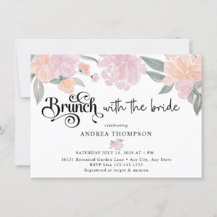 Brunch with the Bride Blush Flowers Invitation