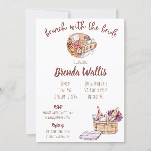 Brunch with the Bride Bridal Shower  Invitation