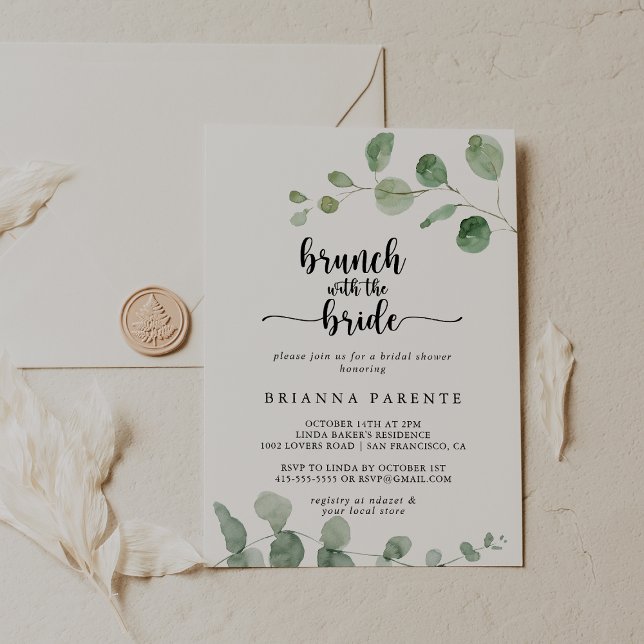 Brunch with the Bride Delight Eucalyptus Shower Invitation (Creator Uploaded)