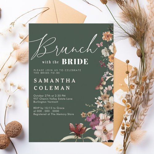 Brunch With The Bride Elegant Script Bridal Shower Invitation