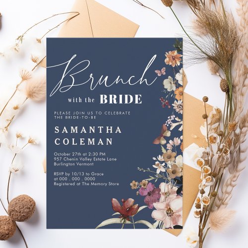 Brunch With The Bride Elegant Script Bridal Shower Invitation