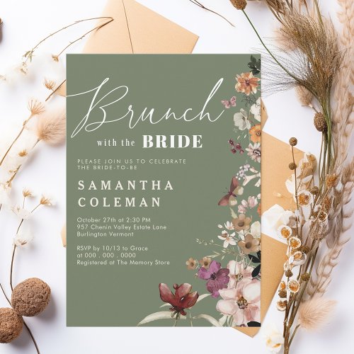 Brunch With The Bride Elegant Script Bridal Shower Invitation