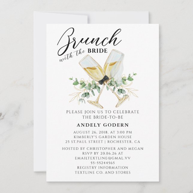 Brunch With the Bride Invitation (Front)