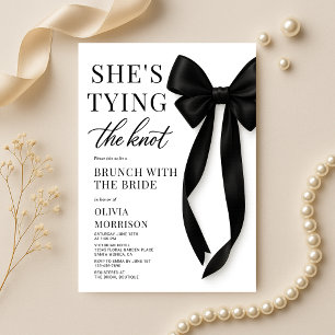 Brunch with the Bride She's Tying The Knot Bow  Invitation