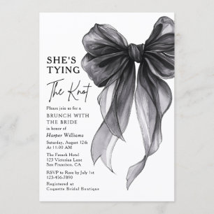 Brunch With The Bride She's Tying The Knot Bow Invitation