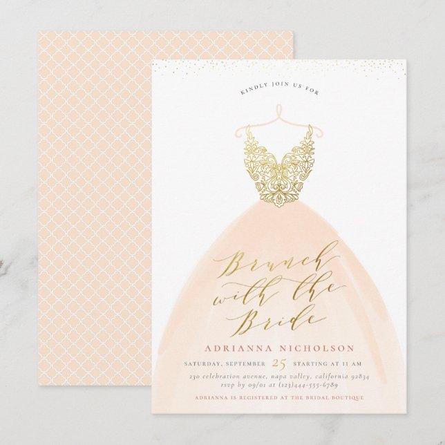 princess polly baby blue dress Brunch With The Bride Wedding Dress Bridal Shower Invitation