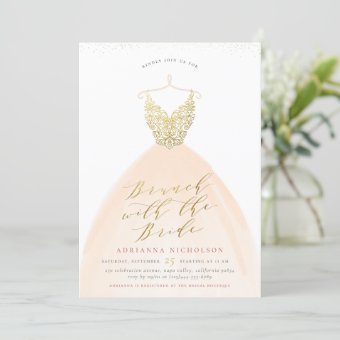 Brunch With The Bride Wedding Dress Bridal Shower Invitation | Zazzle