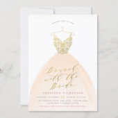 Brunch With The Bride Wedding Dress Bridal Shower Invitation (Front)
