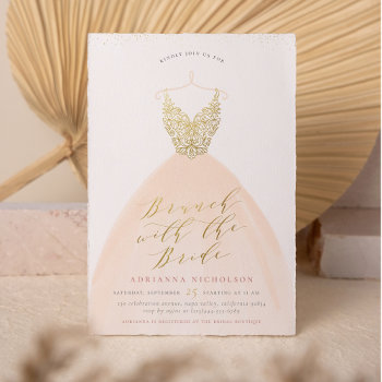 Brunch With The Bride Wedding Dress Bridal Shower Invitation by Cali_Graphics at Zazzle