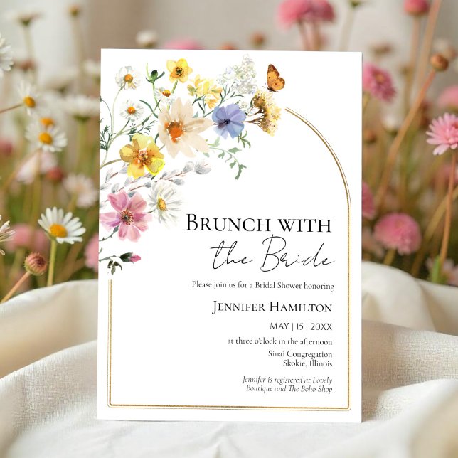 Brunch with the Bride Wildflower Bridal Shower Invitation (Creator Uploaded)