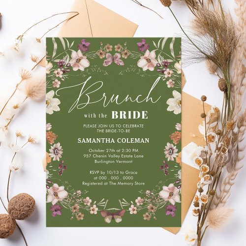Brunch with the Bride Wildflower Bridal Shower Invitation