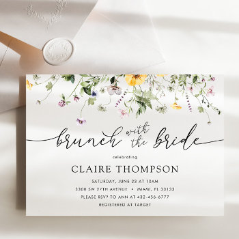 Brunch With The Bride Wildflower Shower Invitation by AdorePaperCo at Zazzle