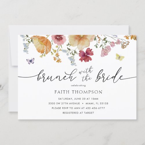 Brunch with the Bride Wildflower Shower Invitation