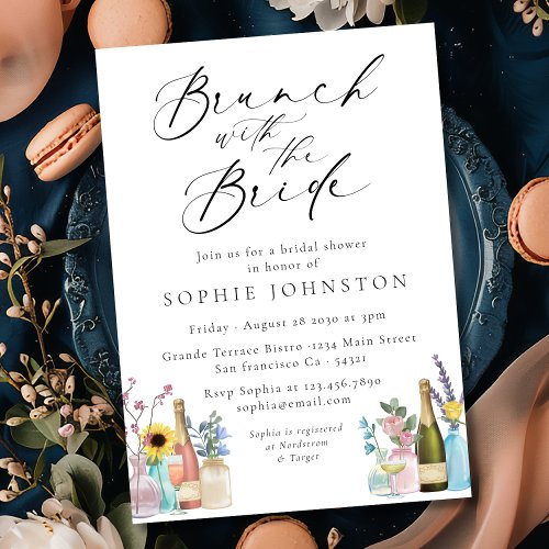 Brunch with the Bride  Wildflowers and Champagne  Invitation