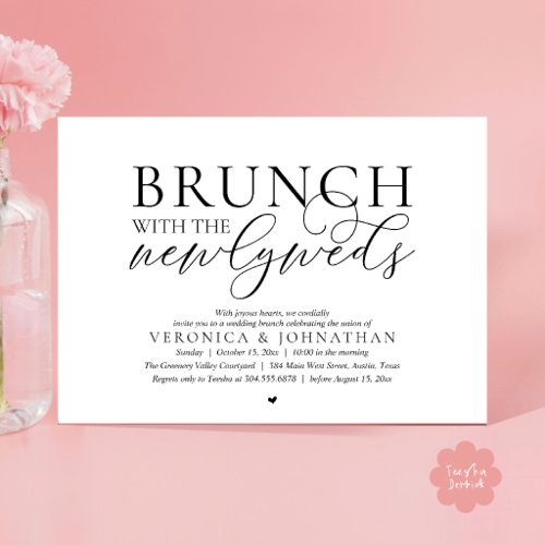 Brunch with the newlyweds, Modern Classy Wedding Invitation