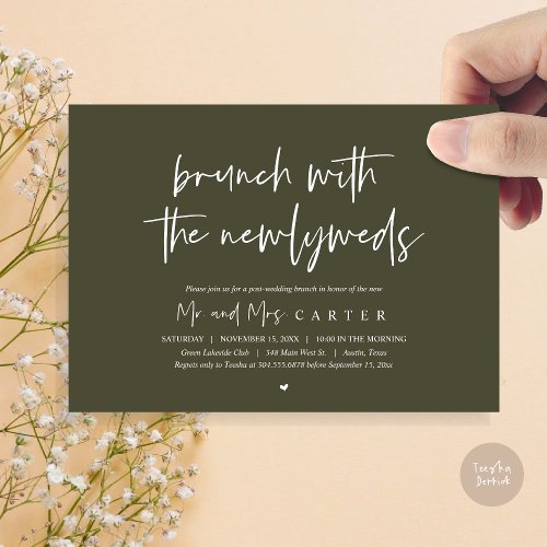 Brunch with the newlyweds post wedding in Olive Invitation