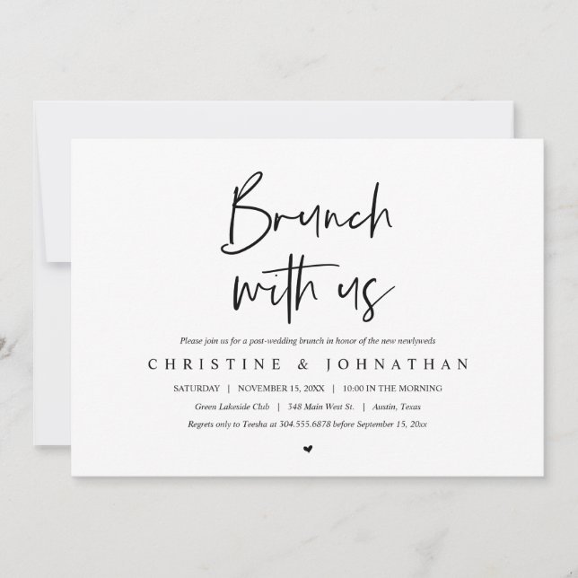 Brunch with the newlyweds, post wedding  invitatio invitation (Front)