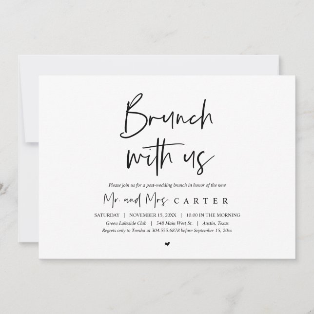 Brunch with the newlyweds, post wedding  invitatio invitation (Front)