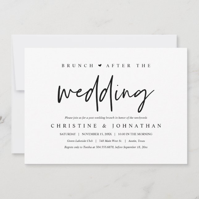 Brunch with the newlyweds, post wedding invitation (Front)