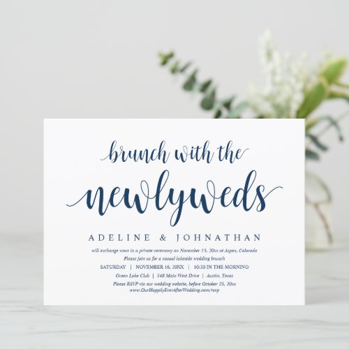 Brunch With The Newlyweds Wedding Elopement Invit Invitation