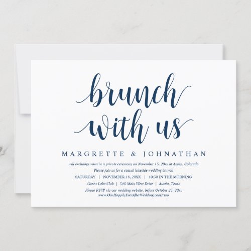 Brunch With The Newlyweds Wedding Elopement Invit Invitation