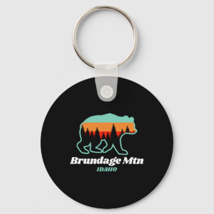 Brundage Mountain Idaho Skiing Snowboarding Bear Keychain
