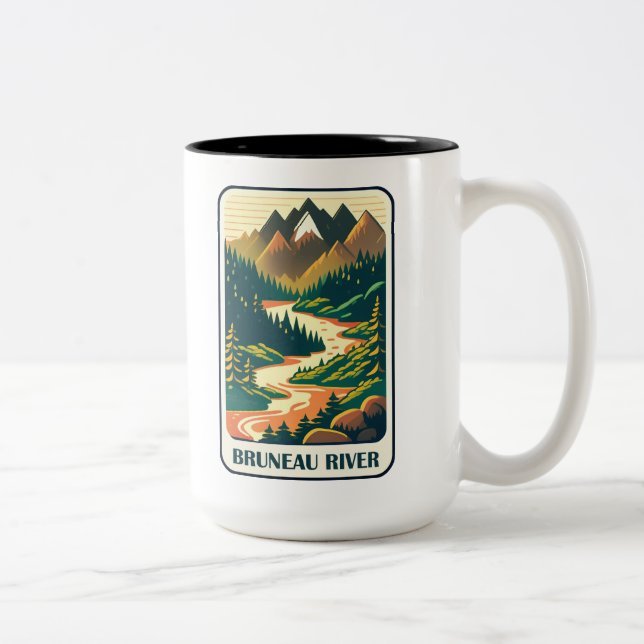 Bruneau River Idaho Colors Two-Tone Coffee Mug (Right)
