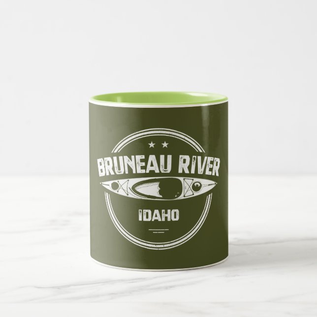 Bruneau River Idaho Kayaking Two-Tone Coffee Mug (Center)