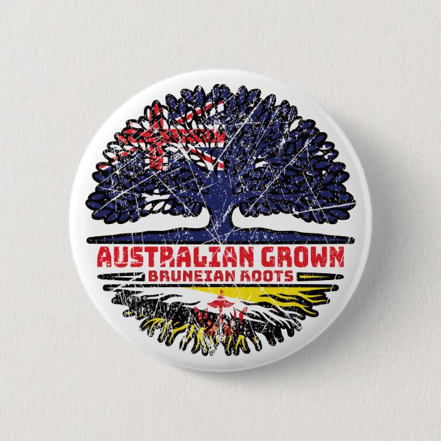Brunei Bruneian Australian Australia Tree Roots Button (Front)