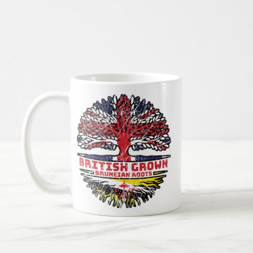 Brunei Bruneian British UK Tree Roots Flag Coffee Mug
