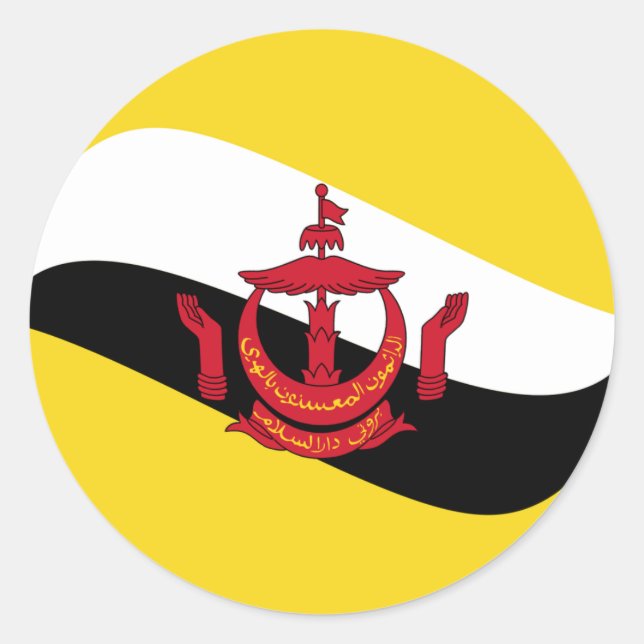 Brunei Fisheye Flag Sticker (Front)